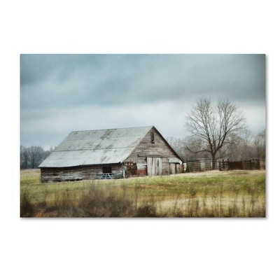 Gray Barn Landscape Canvas Art for Nursery