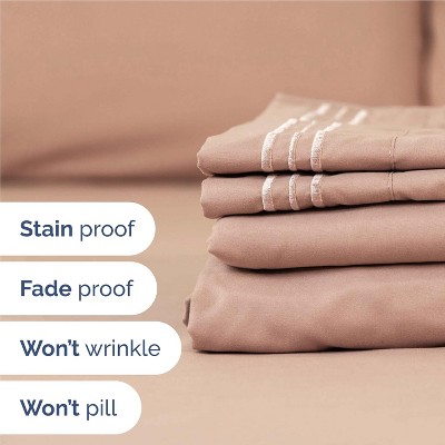 Queen Size Mauve Deep Pocket Microfiber Sheet Set