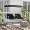 Resenkos 2-Seater Swing With Canopy & Table, Patio Garden Swing, Poolside Backyard Relaxation, Gray - 3 of 4