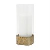 Hammered Metal Candle Holder – 12"H Gold Iron & Glass Hurricane, Set of 2 for Elegant Indoor Display by Melrose - 3 of 3