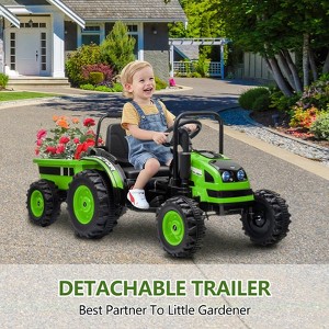 12V Electric Ride On Tractor Car for Kids, RC Truck with Dump Trailer, 35W Dual Motors with Parent Remote Control - 1 of 4