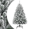 vidaXL Artificial Hinged Christmas Tree Green and white PVC, metal - 2 of 4
