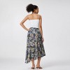 Women's Mid-Rise Slant-Cut Bottom Ruffle Floral Skirt - A New Day™ Dark Gray - 4 of 4