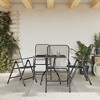 vidaXL Anthracite Metal Mesh Patio Dining Set - Outdoor Garden Furniture with Foldable Chairs and Adjustable Reclining Seating - 2 of 4