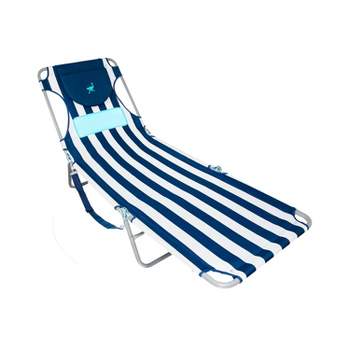 Ostrich Comfort Lounger Face Down Sunbathing Chaise Lounge Beach Chair, Stripes
