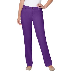 Woman Within Plus Size Tall Straight-Leg Stretch Denim Jean - 1 of 4
