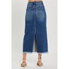 Women's High Rise Frayed Long Pencil Skirt - RISEN - 3 of 4