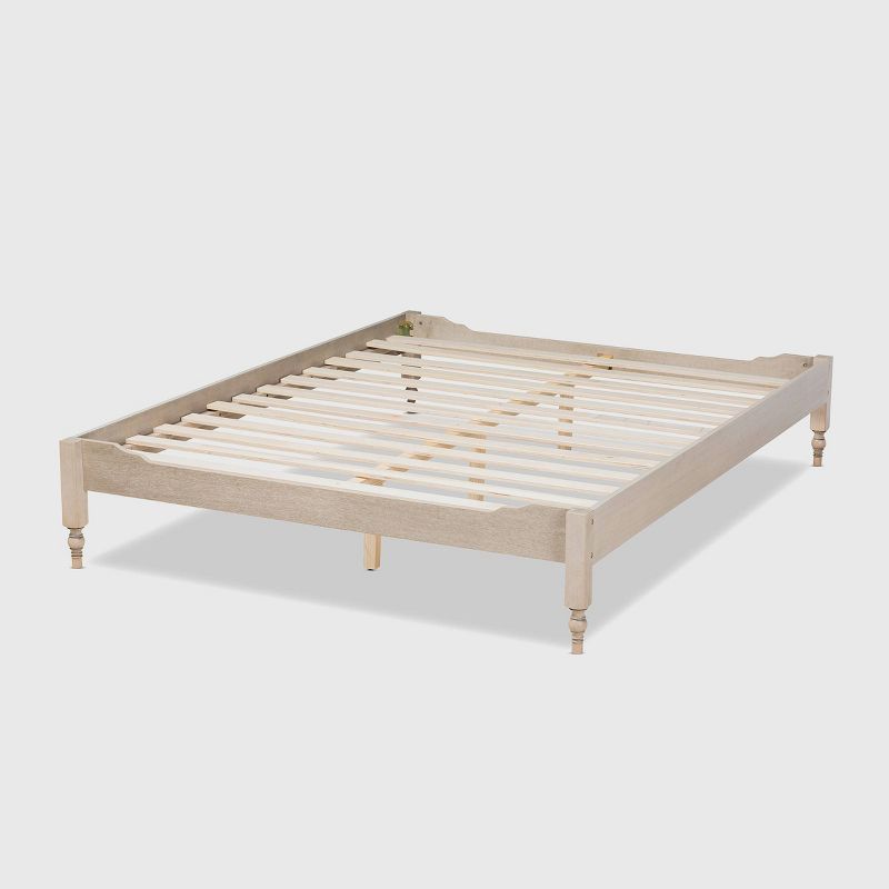 Laure French Bohemian Wood Platform Bed Frame - Baxton Studio, 4 of 11