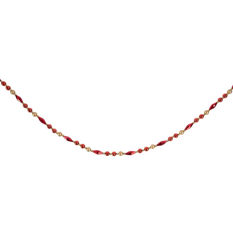 Northlight 9' Shiny and Matte Red and Gold Beaded Christmas Garland, Unlit, 4 of 7