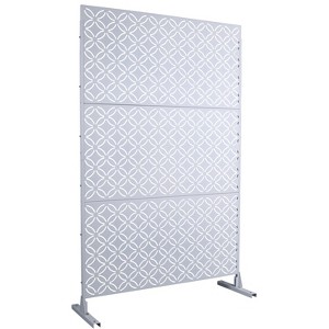 CAVINAS 76" H×48" W Freestanding Privacy Fence with Petal-Shaped,Outdoor Privacy Screen for Balcony,Patio,Garden - 1 of 4