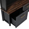 NicBex Modern Hall Tree 47 In Entryway 4-in-1 Hall Tree with 6 Hooks, 3 Open Shelves, and 2 Drawers the Top Can be Used as a Shoe Bench, Black - 3 of 4