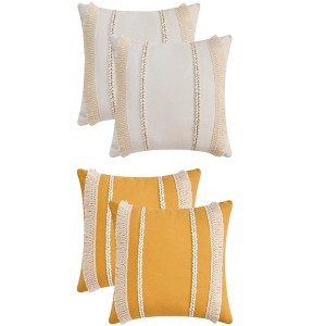 REGALWOVEN 4 Pcs Boho Modern Striped Decorative Throw Pillow Cover for Living Room Bed Sofa - 1 of 4