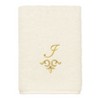 Linum Home Textiles 100% Turkish Cotton MONICA Gold Thread 2PC Embellished Washcloth Set - 2 of 3