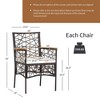Costway 2pcs PE Wicker Patio Bistro Chairs Acacia Wood Armrests w/ Cushions Outdoor - 4 of 4
