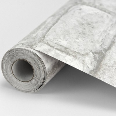 White Textured Brick Peel and Stick Wallpaper Roll