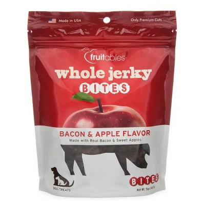 Fruitables Whole Jerky Bites Bacon and Apple Dry Dog Treats - 12oz