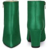 Perphy Women's Pointed Toe Zip-Up Satin Block Heel Ankle Boots - 2 of 3