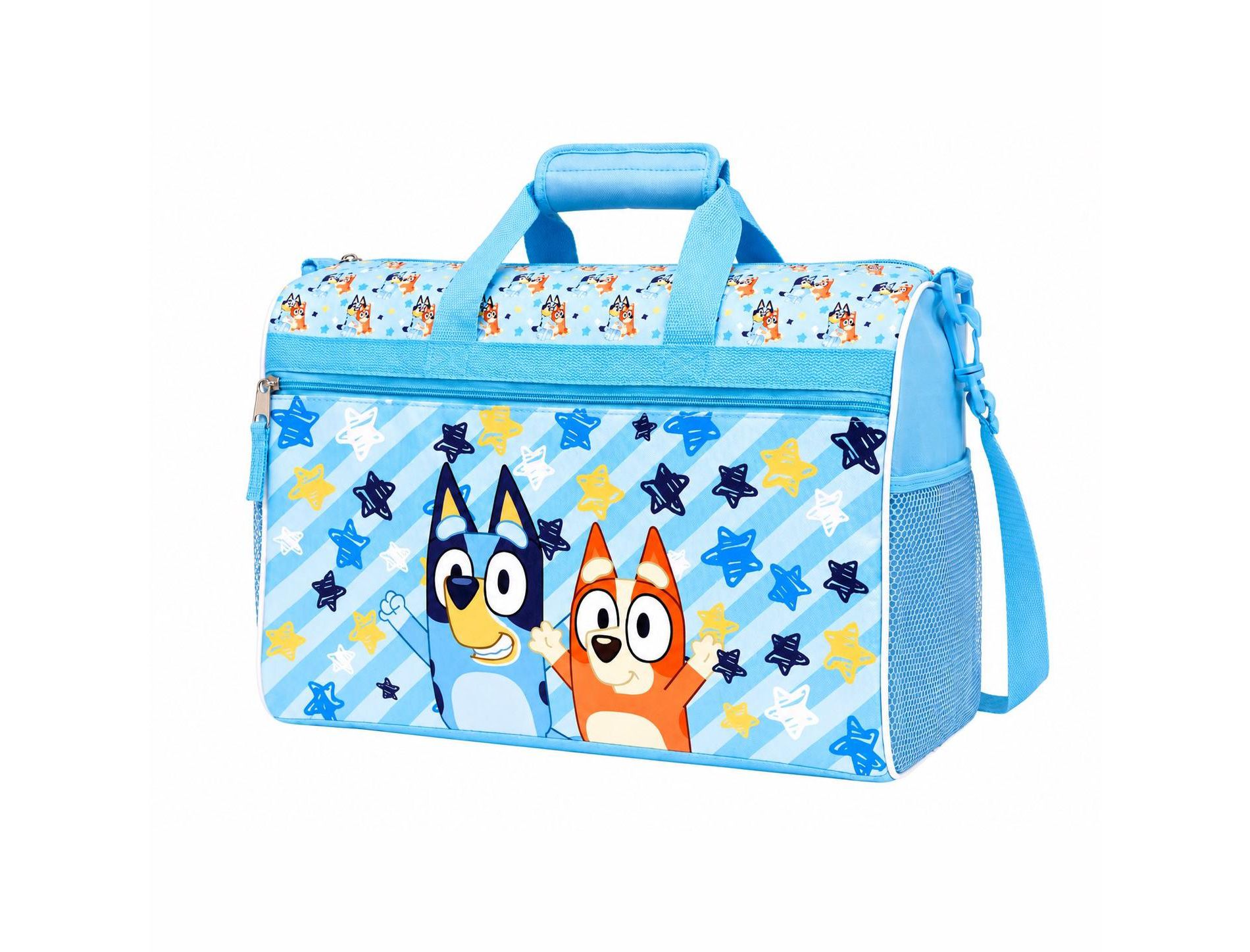 Fast Forward Disney Kids Duffle Bag 16.5" x 10.5" x 8.5" with Zipper Pocket, Mesh Side Pockets Shoulder Strap