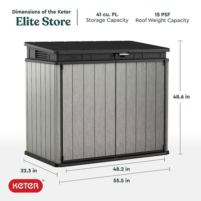 Gray Resin Outdoor Storage Shed with Double Doors