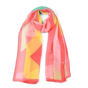 Allegra K Women's Chiffon Shawls Long Geometric Style Beach Scarf Swimwear Wrap Scarves - 1 of 4