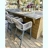 PURPLE LEAF Counter Height  Sunbrella Stools Set of 2 Modern Rattan Wicker with High Back Arms for Outdoor - 2 of 4