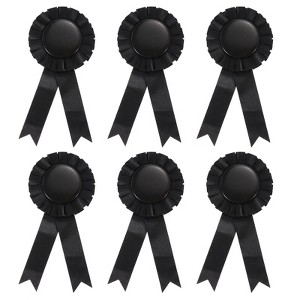 Unique Bargains Blank Rose Knot Award Ribbon for DIY Party Wedding Competition 6 Pcs - 1 of 3