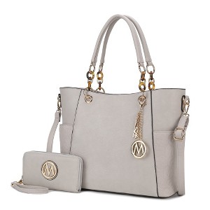 MKF Collection Merlina Embossed pockets Vegan Leather Women’s Tote Bag with Wallet by Mia K - 1 of 4