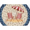 Earth Rugs Red Beach Chair Round Trivet – 10" Coastal Print on Natural Braided Jute Mat - 3 of 3