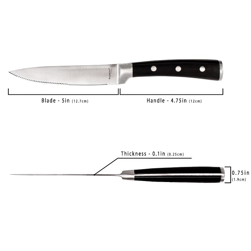 BergHOFF Classico Stainless Steel Steak Knife Set, Triple-rivet Handle, 5 of 7