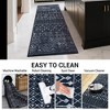 Vintage Geometric Washable Rug | Non-Slip Backing, Foldable | Soft Low Pile Mat for Living Room, Bedroom & Nursery - 4 of 4