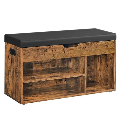 Vasagle cubbie shoe cabinet storage bench with discount cushion