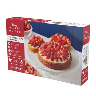 Farberware Red Nonstick 3-Piece Mickey Mouse Cake Pan Set