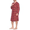 Ashford & Brooks Mens Flannel Plaid Long Sleep Shirt Henley Nightshirt - 2 of 4