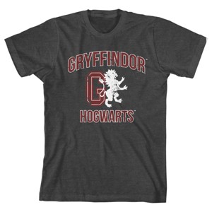 Harry Potter Youth Boys Gryffindor Collegiate Charcoal Heather Graphic TShirt - 1 of 1