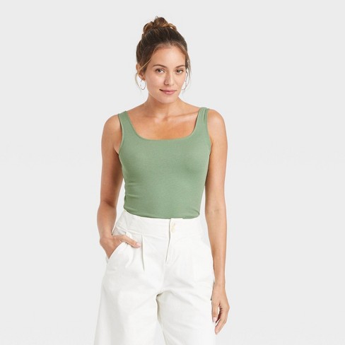 Women's Tank Top - A New Day™ Green L : Target