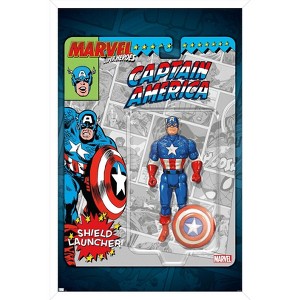 Trends International Marvel Toy Vault - Captain America Framed Wall Poster Prints - 1 of 4