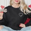 Simply Sage Market Women's Graphic Sweatshirt Embroidered Love Cursive Heart - White - 2 of 4