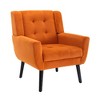 Modern Soft Velvet/Linen Upholstered Accent Chair with Armrests - ModernLuxe - image 4 of 4