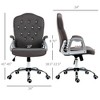 TiramisuBest Velvet Polyester Dark Gray Computer Chair, Swivel Wheels, Adjustable, Tilt, 264 lbs - 3 of 4
