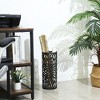 Steel Umbrella Stand with Drip Tray - Freestanding Holder for Canes & Walking Sticks, 4 Hooks, Rust-Resistant, Matte Black - 2 of 4