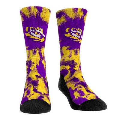 NCAA LSU Tigers Paint Crew Socks - L/XL