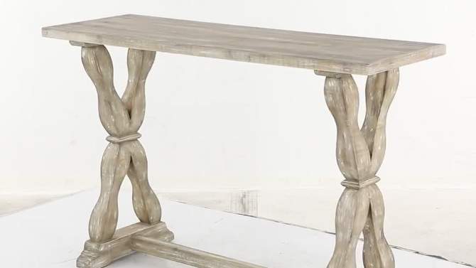 Distressed Farmhouse Wood Console Table Brown - Olivia &#38; May, 2 of 9, play video