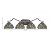 Toltec Lighting Zilo 4 - Light Vanity in  Graphite with 7" Kaleidoscope Art Glass Shade - 2 of 2