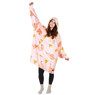 Tirrinia Women Printed Oversized Fleece Wearable Blanket Hoodie Sweatshirt Soft Cozy Gift Wife Woman