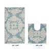 Medallion Collection 2 Piece 100% Cotton Tufted Bathroom Rug Set  with Non-Slip Backing, Machine Washable, Tumble Dry Bath Mat - 2 of 4