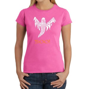 LA Pop Art Halloween Ghost - Women's Word Art T-Shirt - 1 of 4