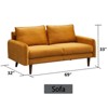 Velvet Sofa Mid-Century Modern Couch with Wooden Legs for Living Room - 2 of 4