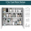 Bathroom Mirrored Cabinet, 24"x22" Steel Frame Medicine Cabinet, Wall-Mounted Storage Organizer with Double Doors - 2 of 4