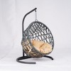 Cesicia Cat Swing Bed with Stand & Cushion, Cat Egg Chair with Rattan Wicker Appearance - 4 of 4