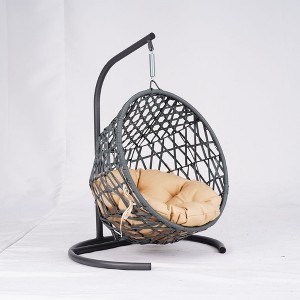 Whisen Rattan Wicker Appearance Cat Egg Chair Hanging Swinging Cat Bed with Cushion for Cats, Small Dogs, and Small Animals - 1 of 4